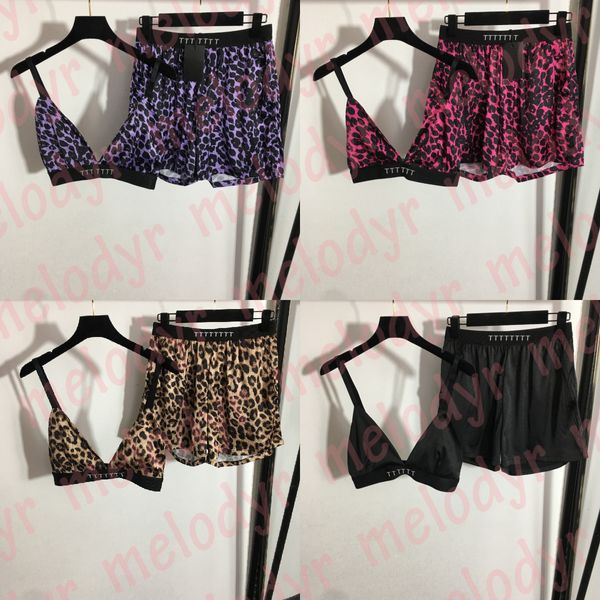 Roupas esportivas femininas com estampa de leopardo e shorts de sutiã sexy roupas esportivas femininas de verão