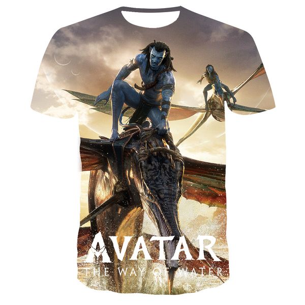 Hip Hop Sportwear Punk Casual Outono Homens Cool Print The Avatar The Way of Water 3d T-shirt