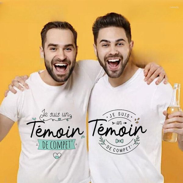 Erkekler Tişörtleri Fransız Mektup Takımı Damat Baskı Tezisi Bachelorette Hen Partisi T-Shirt Erkek Tees Düğün Bakımcı Kıyafetleri Tshirts Erkekler Tops