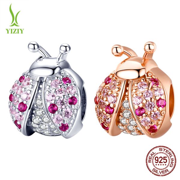 Charm S925 Chinatown Silver Yedi -Star Lady Bugs Boncuk Boncuklar Bilezik Diy Takı Aksesuarları SCC1120