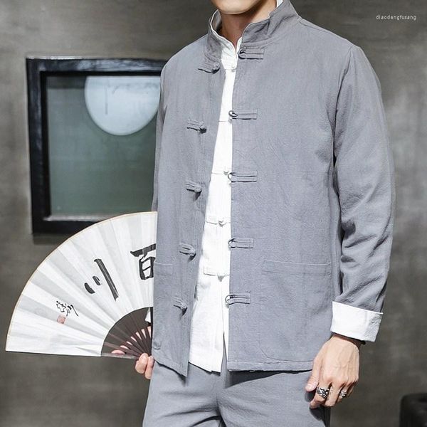 Giacche da uomo Stile cinese Primavera Autunno Abbigliamento da uomo Tang Suit Body Jacket Cotton Linen Mens Streetwear Clothes