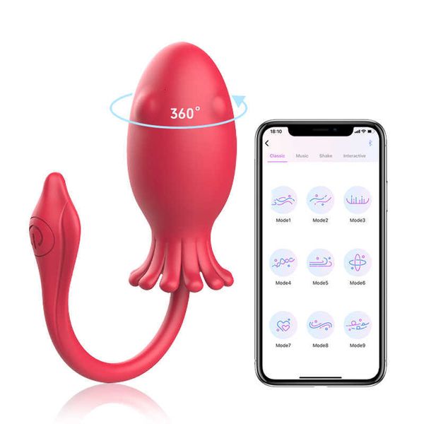 Massaggiatore giocattolo del sesso Giocattolo del vibratore dell'uovo di polpo per le donne 9 velocità Vibratori controllati dall'APP Dildo Clitoride Massaggiatore della vagina Mutandine Giocattoli per adulti