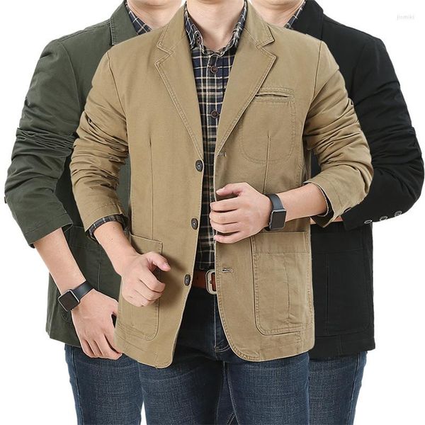 Giacche da uomo Giacca da uomo in coccodrillo Giacca da uomo in cotone lavato Cappotto Casual Slim Fit Blazer da lavoro di lusso Trench Militare Bomber Army