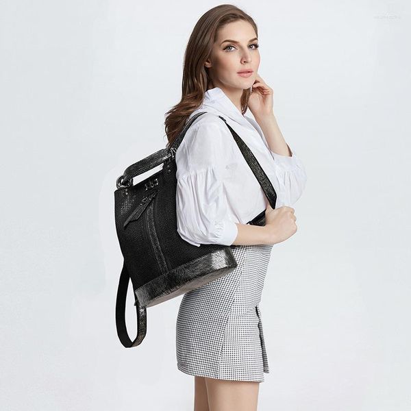 Школьные сумки женский рюкзак модные блестки с коровьем багпак женские женские плечи сумки большой способности мочила -женщина -подросток девочка