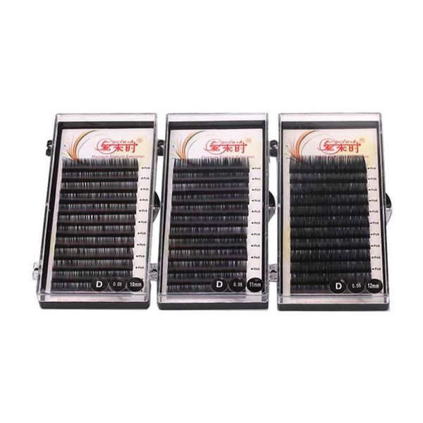 2020 Soft Single Length 8mm-15mm Individual Eyelash Extensions 0.05 Thickness Silk Eyelashes B/C/D Volume Lashes