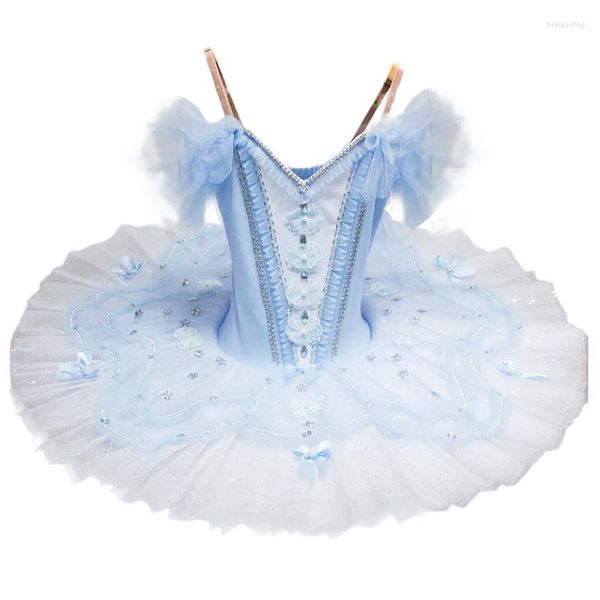 Roupa de palco 2023 Blue Swan Lake Ballet Tutu Saia Profissional Traje de Dança do Ventre Tops de veludo Meninas Vestido de Bailarina Crianças Adulto