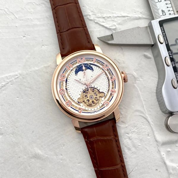 Alta qualità Patekity Designer orologio meccanico svizzero mens automatico business Orologi da polso cronografo di lusso zaffiro Orologi di marca orologi 045