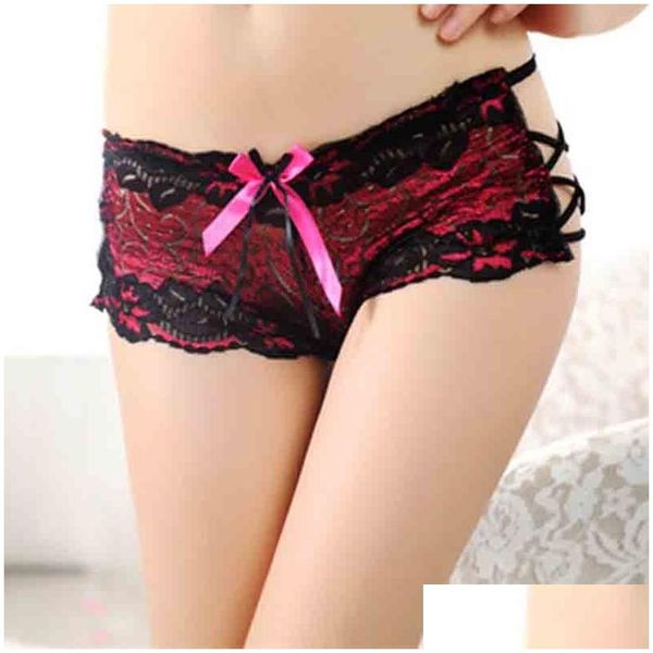 Calcinha Feminina Renda Oca Cueca Feminina Bandagem Ver Através Cuecas Boxer Shorts Sexy Lingerie De Cintura Baixa Mulher Fashi Dhdne