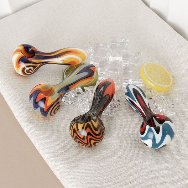 Legal colorido Heady Wig Wag Thick Glass Pipes Portable Dry Herb Tabaco Filter Colher Bowl Smoking Holder Bong Holder Waterpipe Hand Holder Tube