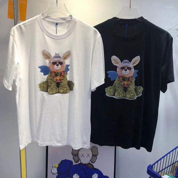 Erkek Tişörtleri Yaz Kodak T-Shirts Koreli Harajuku Style Cartoon Üç Boyutlu Ayı Baskı Kısa Kollu Günlük Roundneck Top Tee