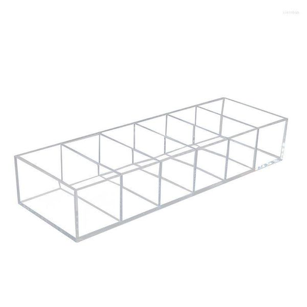 Caixas de armazenamento Caixa de almofada de ar criativa Acrílico transparente 6 grade Destacável Plástico Cosmético Blush Rack