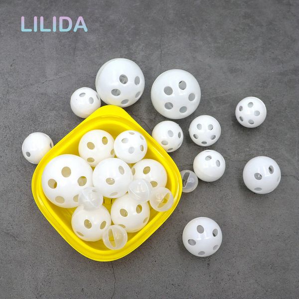 30/50/100 pçs de plástico chocalho sino bola gerador de ruído inserir brinquedo para cães guincho natural brinquedos para bebês diy acessórios para cães de pelúcia