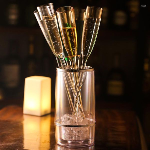 Bicchieri da vino Sandy Beach base in vetro Set colorato acrilico Seabeach portabicchieri da cocktail scintillante per bar party matrimonio flute da champagne