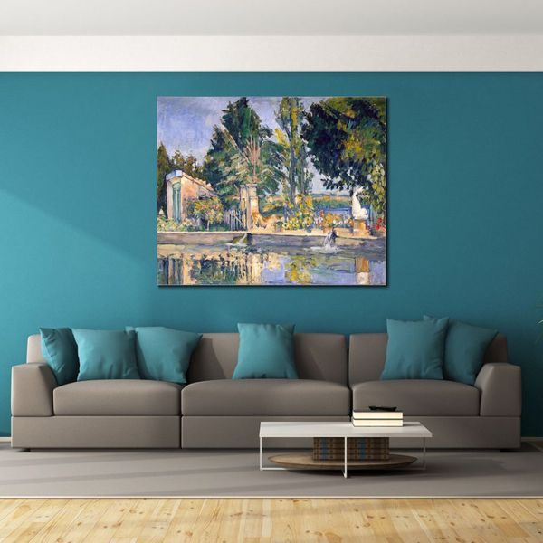 Jas De Bouffan The Pool C.1876 Hand Painted Paul Cezanne Canvas Art Impressionist Landscape Painting for Modern Home Decor