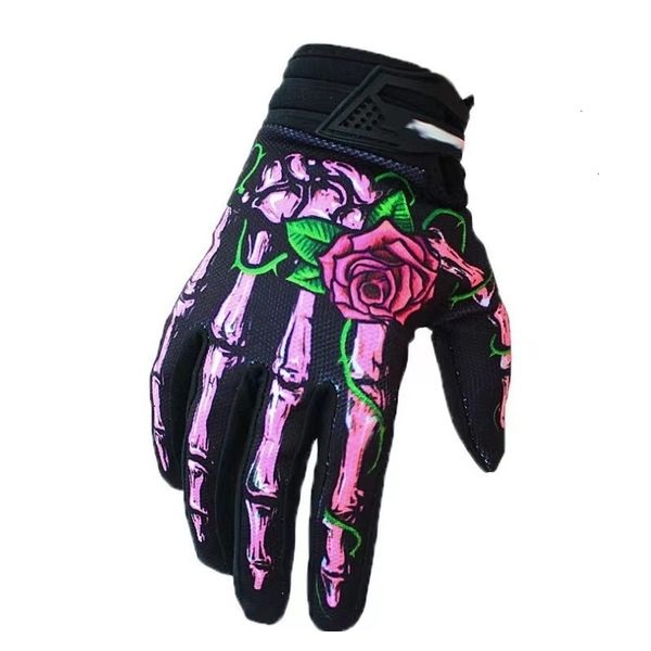 Guanti Five Fingers Skeleton Rose ATV MTB BMX Guanti da bicicletta fuoristrada Mountain Bike Off road Guanti da moto da mountain bike Guanti da bicicletta 230615