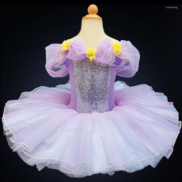 Bühnenkleidung Professionelle Mädchen Ballett Tanz Tutu Lila Kinder Schwanensee Kostüm Kinder Petit Rock Ballerina Partykleid