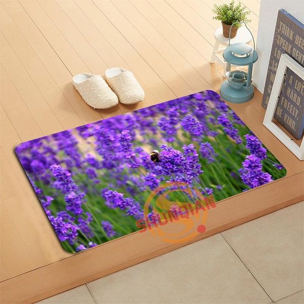 Teppiche Custom Lavendel Fußmatte Badematten Fußpolster Home Decor Badezimmer Fußmatte Boden A320#40