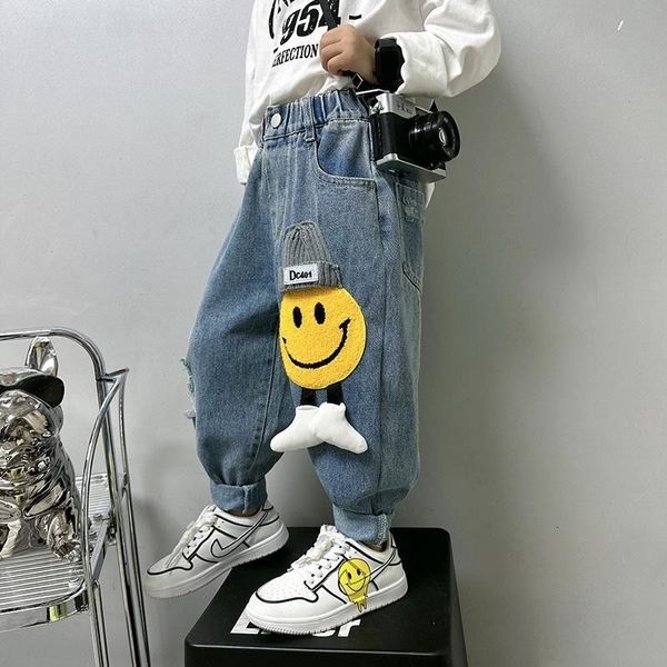 Jeans Jungen Mädchen Kühlen Frühling Und Herbst Hosen Korea Stil Cartoon Beiläufige Lose Hosen Kinder Kleidung Sommer 230616