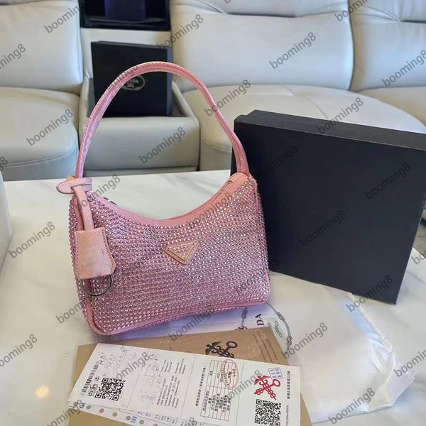 Bolsa tiracolo designer Bolsa de balde de luxo Triângulo logo Bolsa de um ombro Net Red Handbag Crystal Drill Bolsa de tofu Bolsa de celular Bolsa de celular Bolsa de corrente flash Bolsa de couro