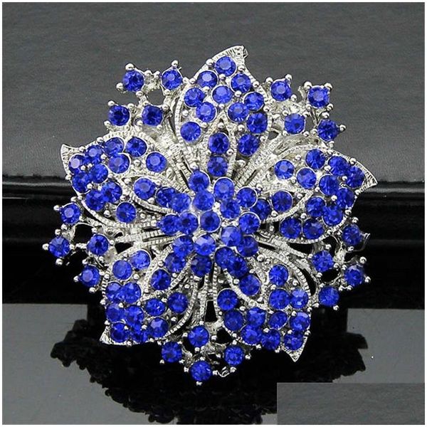 Pins Broschen Diamant Brosche Kristall Blumen Bauhinia Pins Boutonniere Stick Cors Schal Clips Hochzeit Modeschmuck Will And Drop Dhkwt