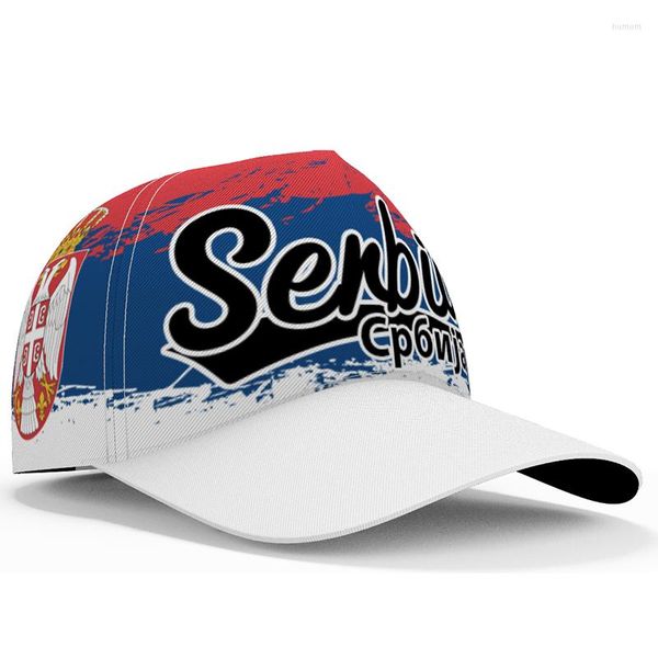 Ballkappen Serbien Baseball Kostenlose 3D-Maßanfertigung mit Name und Nummer Teamlogo Srbija Hut Srb Land Reise Srpski Nation Serbien Flagge Kopfbedeckung