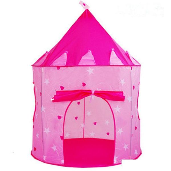 4 colori tende giocattolo per bambini casa da gioco pieghevole per bambini tenda giocattolo per interni all'aperto portatile Princess Prince Castle Cubby Playhut