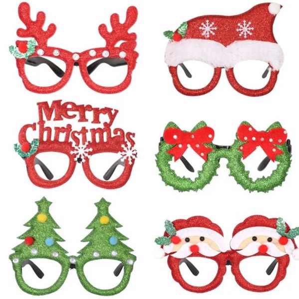 Occhiali di Natale Babbo Natale Albero di Natale Occhiali da vista Foto Prop Decorazioni per feste Forniture 40 Disegni Opzionale G0616
