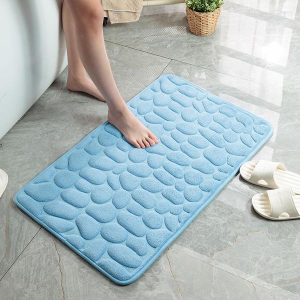 Tappeti Tappetino Tappeto antiscivolo Cobblestone Goffrato Bagno Vasca da bagno nel lavabo Vasca da bagno Tappeto da pavimento laterale Doccia Zerbino Memory Foam