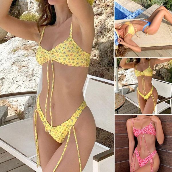 Costumi da bagno da donna 2 pezzi Costume da bagno sexy per Hion Tie Bikini Perizoma Abiti estivi per prendere il sole Biancheria intima sottile Abbigliamento spa XR-