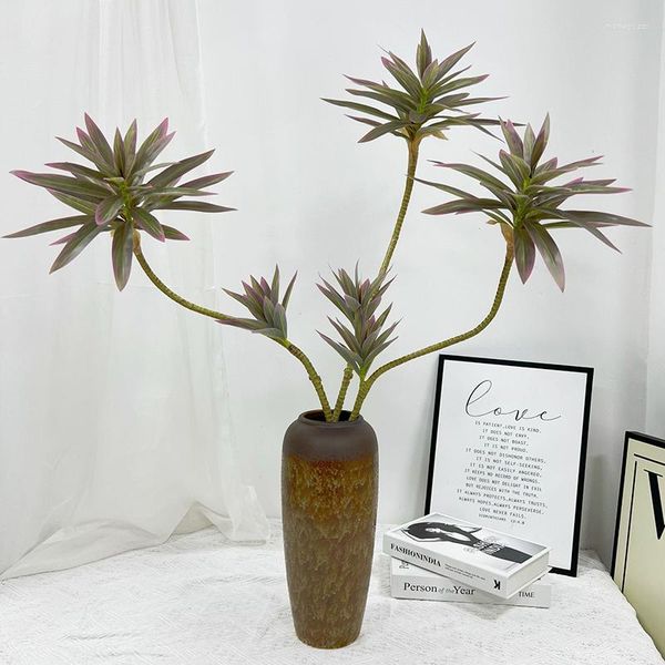 Dekorative Blumen, 90 cm, große Dracaena-Kunstpflanzen, tropischer Bambusbaum, gefälschte Kunststoff-Palmblätter, Cycas-Pflanze für den Hausgarten im Innenbereich