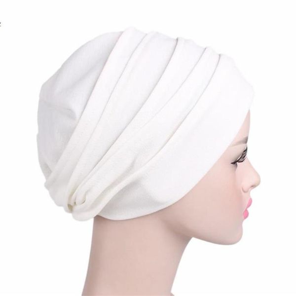 Elastische Mode Turban Hut Einfarbig Frauen Warme Winter Kopftuch Motorhaube Innere Hijabs Kappe Moslemisches Hijab Femme Wrap Kopf Beaniesku82487