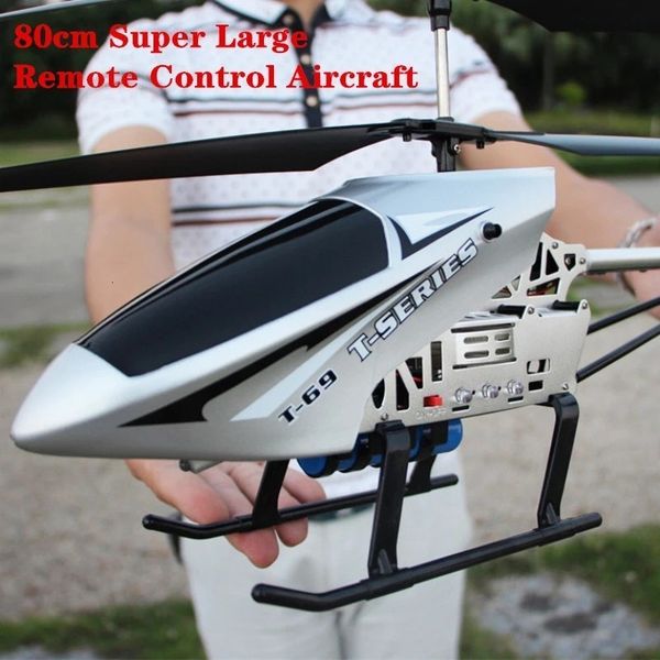 Elektrisches RC-Flugzeug, 80 cm, supergroß, 2,4 G Fernbedienung, Anti-Fall, Rc-Hubschrauber, Drohnenmodell, Outdoor-Legierung, RC-Spielzeug für Erwachsene, Kinderspielzeug 230615