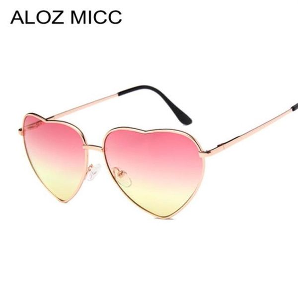 ALOZ MICC 2019 herzförmige Sonnenbrille für Damen, schöne Schattierungen, Sonnenbrille für Damen, Bonbonfarben, Metallrahmen, Mädchen-Sonnenbrille, Spiegel, lune228Y