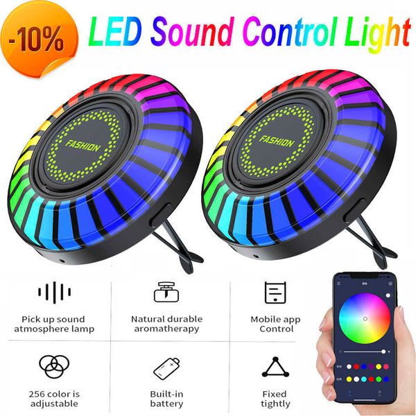 Nuovo 1/2x Controllo del suono LED Light RGB App Control Music Car Rhythm Ambient Light 3D LED Pickup lamp Deodorante per auto 256 colori