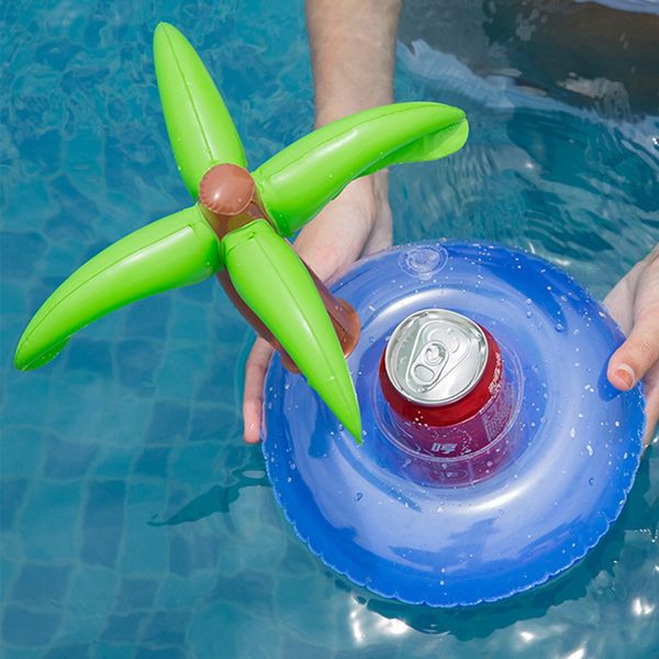 Tubos infláveis flutuadores de ar brinquedo flutuador copo suporte coqueiro suporte para bebida verão água piscina brinquedos natação praia acessórios para festas 230616