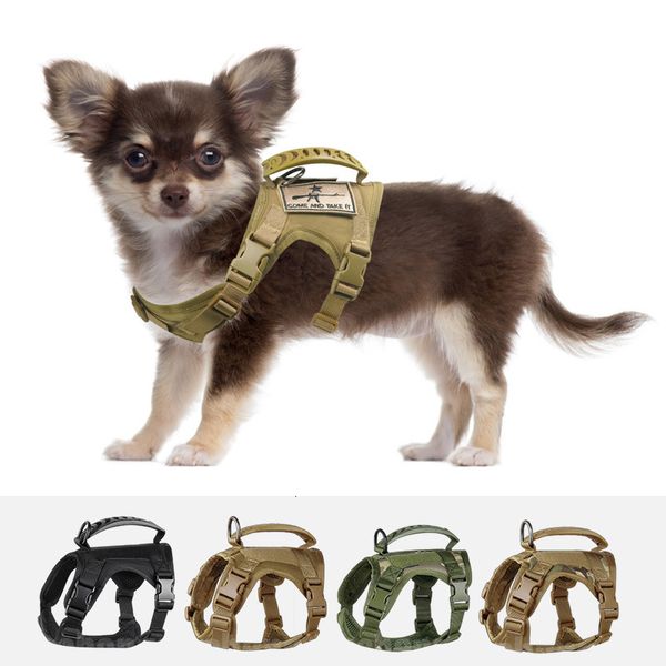 Hundebekleidung Chihuahuabu Kleine taktische Weste, Trainingsband, XS, Outdoor-Arbeit, verstellbar, Militär-MOLLE mit Gummigriff, 230616