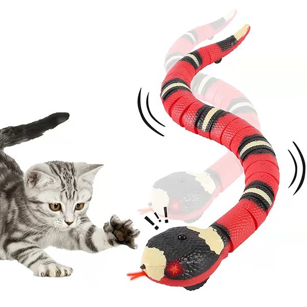 Smart Sensing Schlange für Haustiere, Hunde, Katzen, elektrisches automatisches Spielzeug, USB-Ladezubehör, Kätzchenspielzeug, Haustierhunde, Spielspielzeug