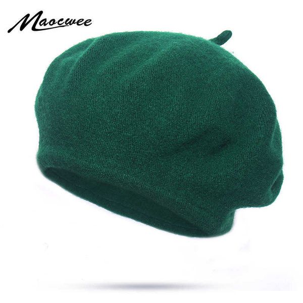 Berets 2019 Herbst Winter Günstige Faux Wolle Einfarbig Berets Caps Weibliche Motorhaube Frauen caps Dame Maler Alle Passenden Warm wandern Hut Z0613