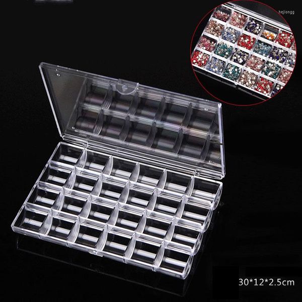 Bottiglie di stoccaggio 1 PZ Plastica Vuota Del Chiodo Del Rhinestone Box Organizer Caso Trasparente/Rosa/ Suggerimenti di Arte Perline Gioielli Contenitore D009