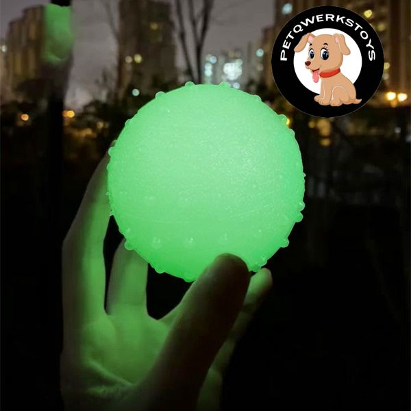 Pet Toy Night Glow Ball Pet Dog Dog Glow Pure Natural Rubber Утечка для утечки еды игрушка Big Dog Dog Dog Slappery