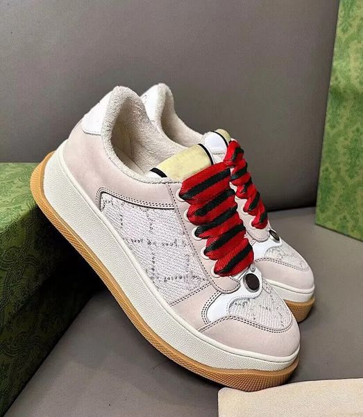 Top Brand Uomo Donna Screener Sneakers Scarpe con cristalli Scarpe da ginnastica in pelle retrò a righe anni '70 Scarpe da ginnastica bicolore Flatform Coppia Skateboard Walking