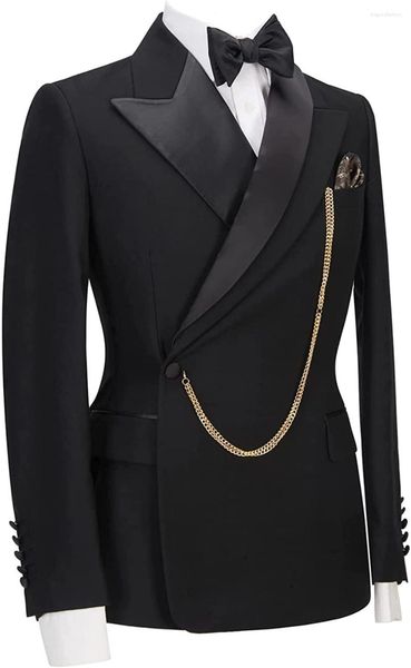 Herrenanzüge 2023 2-teiliger Herrenanzug Slim Fit One Button Solide formelle Hochzeit Smoking Blazer Hosen Abendparty (Jackenhose) Kostüm