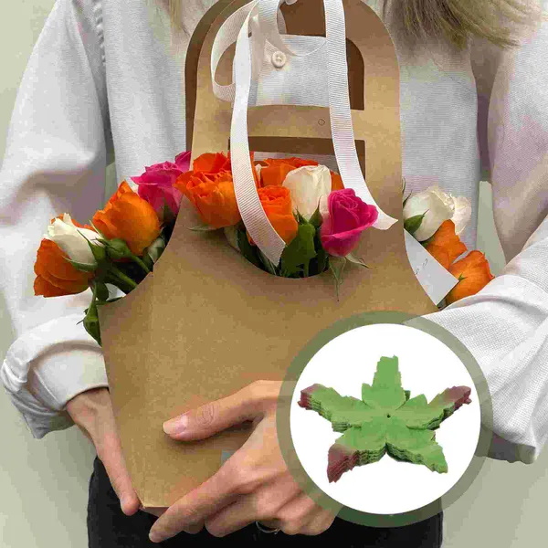 Dekoratif Çiçekler 50 PCS Yapay Torus Düğün Buket Sepals için DIY kaliksler için malzeme kumaş kumaş yeşil