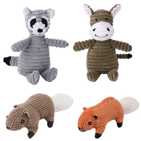 Forma de animais Cachorrinho Cachorro Brinquedo para mastigar Material de pelúcia Brinquedos para animais de estimação para cães pequenos e médios Squeaky Mascotas interativas Acessórios Coelho Raposa