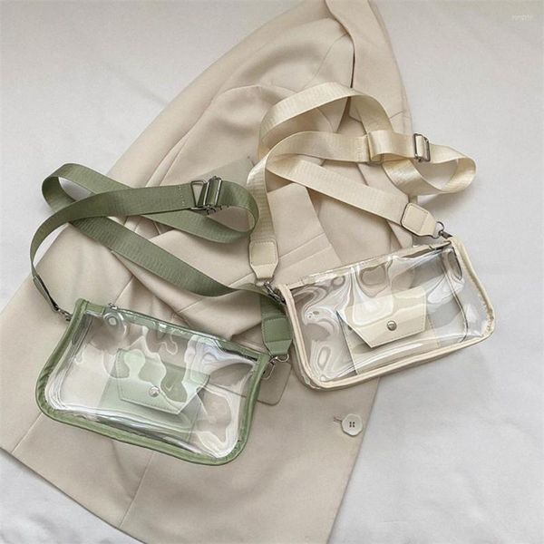 Bolsas de noite femininas bolsa de ombro 2023 transparente quadrada macia bolsa pequena cor doce transversal bolsa transparente bolsa
