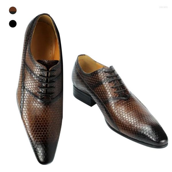 Kleid Schuhe Sapato Social Masculino Formale Männer Echtes Leder Handgemachte Wingtip Oxford Schuh Modell Mode Show Arbeitsplatz Business 2023