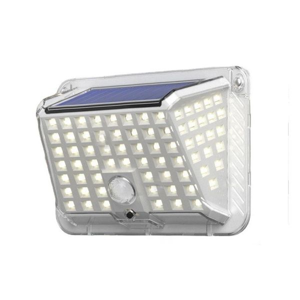 Luz solar para cerca 90LED, grande angular, sombra transparente, luz de parede brilhante com sensor de movimento para porta frontal, pátio, segurança de garagem