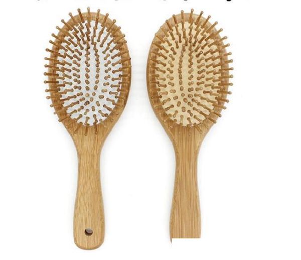 Escova de cabelo de madeira natural, melhor pá de bambu e escova de cabelo desembaraçante de cerdas com mini escova de viagem para mulheres, homens e