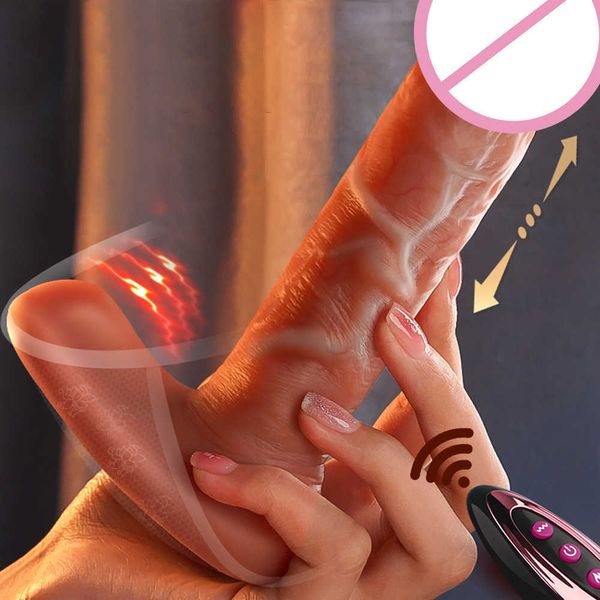Brinquedo sexual feminino para masturbação, vibrador remoto telescópico, realístico, estimulador clitoriano, pênis g, para mulheres