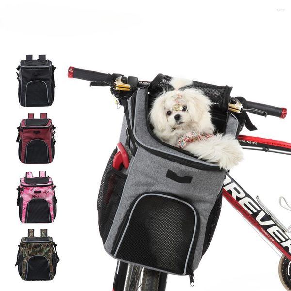 Capas para assento de carro para cachorro LED multifuncional almofada para animais de estimação bolsa de bicicleta refletiva ombro duplo armazenamento removível ao ar livre